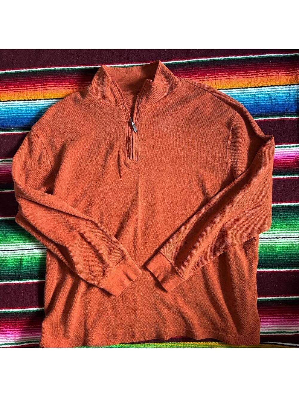 Orange Falls Creek quarter zip sweater